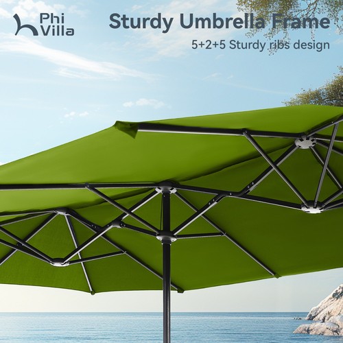 13ft Patio Umbrella Double Side Large Outdoor Market Umbrella with Crank - Picture 53 of 112