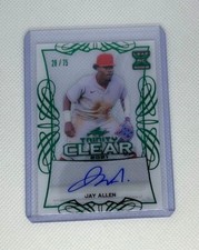 JAY ALLEN 2021 Leaf Trinity Clear Green Foil Auto Prospect RC /75 - PACK FRESH!