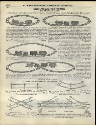 1925 PAPER AD The American Flyer Mechanical Toy Train Set | eBay