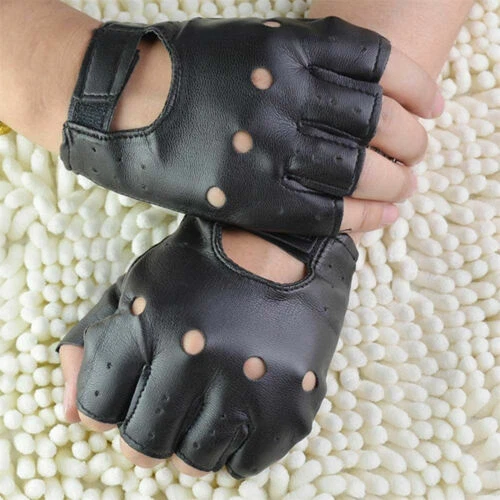 Men's Black Fingerless Gloves & Mittens