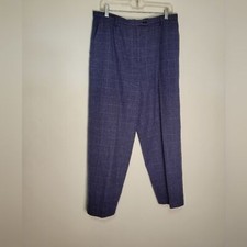 Pendleton size 14 wool blue plaid print trouser pants small stain