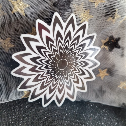 BWC003-spitz blumenförmig schwarz weiß Aufkleber | monochromatisch | psychadelisch - Bild 4 von 12