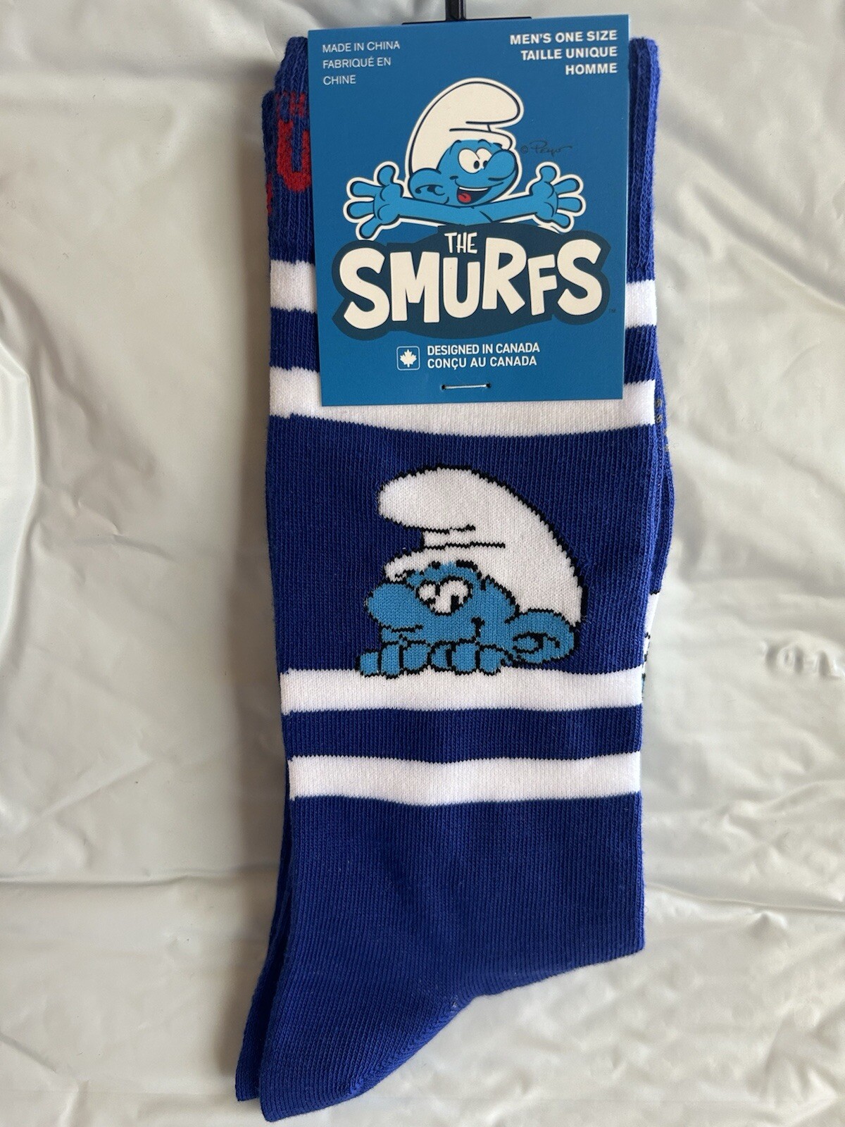 Socks For men ( The Smurfs Caracter) Shoe Size 7-12 One Pair-image