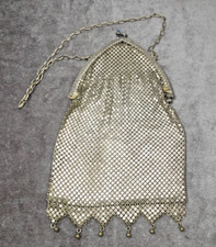 Antique Victorian Style Silver Tone Link Mesh Ladies Purse Handbag Repair Needed