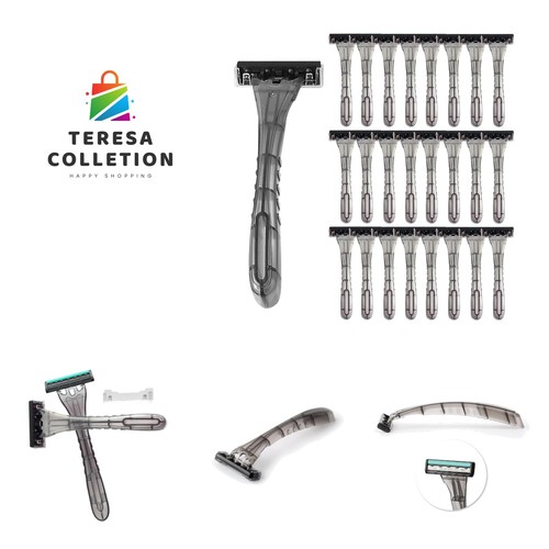 Three-Blade Razors Bulk, 3-Blade Disposable Razors Individually Wrapped ...