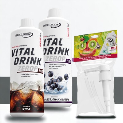 Best Body Vital Drink Zerop 2 Flaschen a 1 Liter mit 1 Dosierpumpe  14,00  /Ltr.