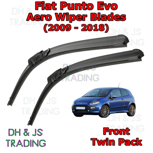 (0918) Fiat Punto Evo Aero Wiper Blades / Front Windscreen Flat Blade