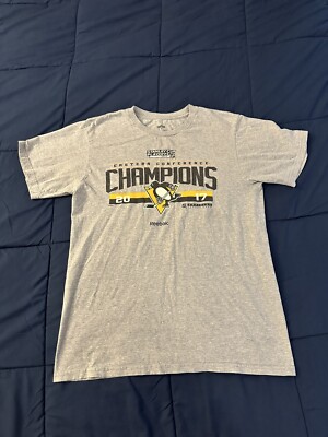 Men's Pittsburgh Penguins T-shirts Medium Gray 2017 Eastern Conference Champions