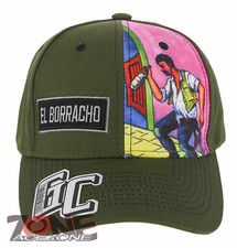 NEW EL BORRACHO DRUNK MEXICAN LOTERIA BINGO SNAPBACK BASEBALL CAP HAT OLIVE
