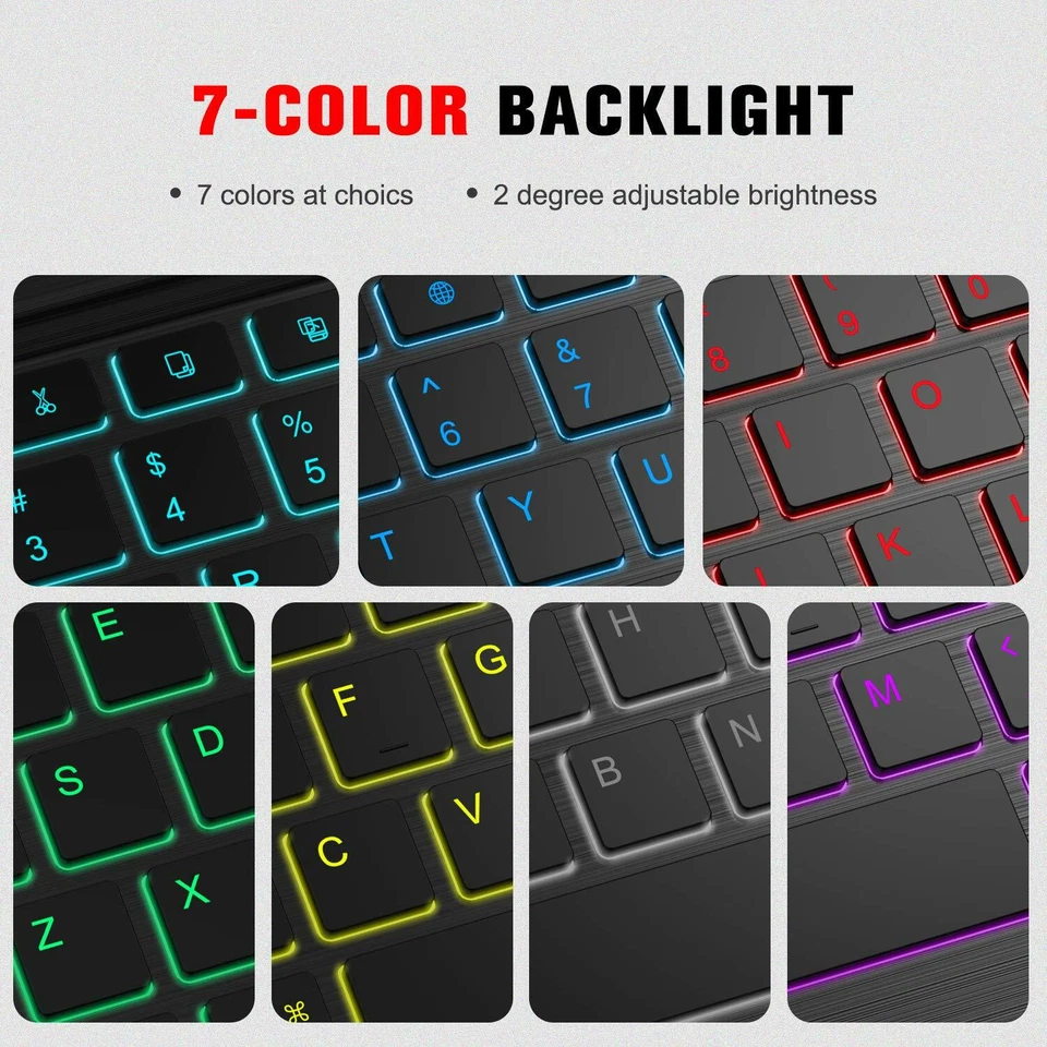 Funda con teclado retroiluminada de 7 colores para iPad Pro 12.9 2da generación 2017 Foto 2 de 4