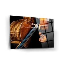 Old Violin Premium Tempered Glass Wall Art,  Fade Proof Home Decor Wall Art