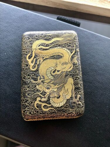Antique Japanese Komai style match safe vesta case - Picture 1 of 13