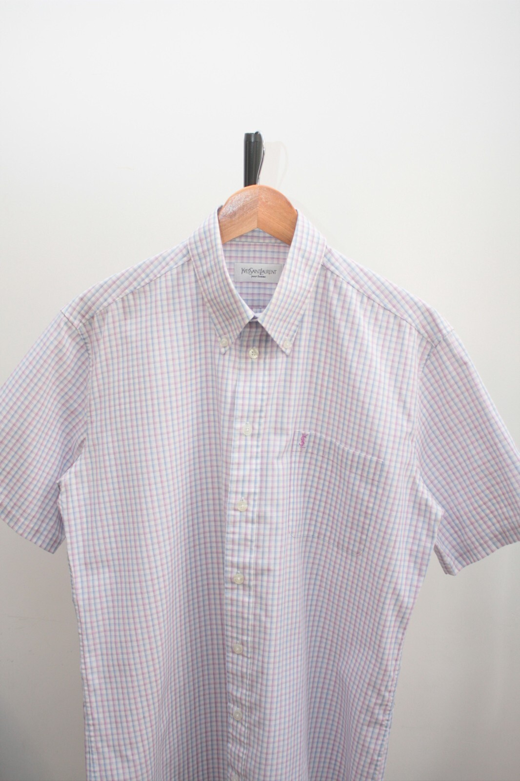 Yves Saint Laurent camicia vintage a quadri manica corta M