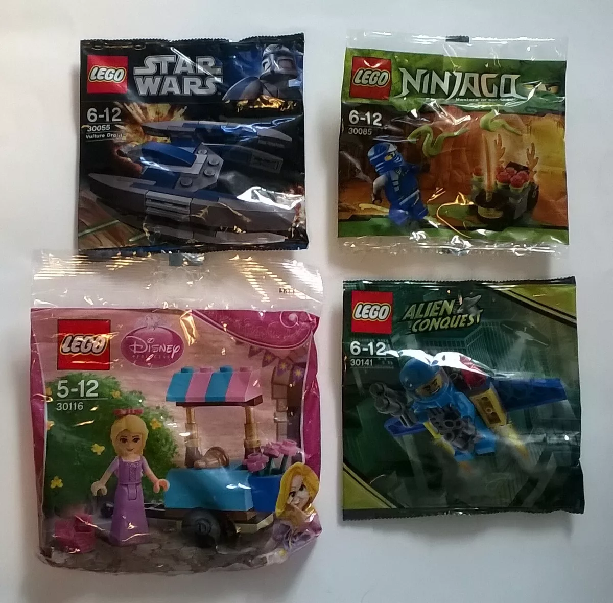 4 x SEALED LEGO POLYBAGS Disney Princess Star Wars Ninjago Alien Conquest