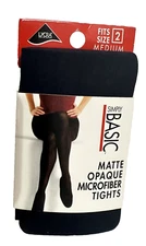 Simply Basic Matte Opaque Microfiber Tights SIZE 2 Medium NAVY NEW