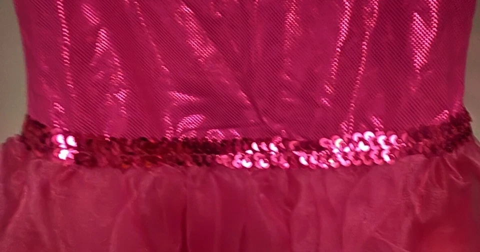 Hot Pink Flamingo Chasing Fireflies Halloween Costume Dress Bow Feathers - Image 3 of 4