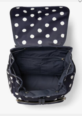 Kate Spade Little Better Sam Nylon Medium Drawstring Backpack Rich Navy Dot kate spade new york Polka Dot Backpacks for Women for sale  main image 4