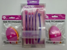 3PC Real Techniques Eye Love Drama Set & Miracle 2 in 1 Powder Puff SET ~ NEW