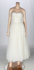 Rone of Dallas Vintage 50s 60s White Chiffon Tea Length Pageant Prom Dress 5/6