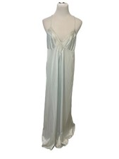 Vintage Womens Light Blue Floor Length Lingerie Spaghetti Strap Nightgown