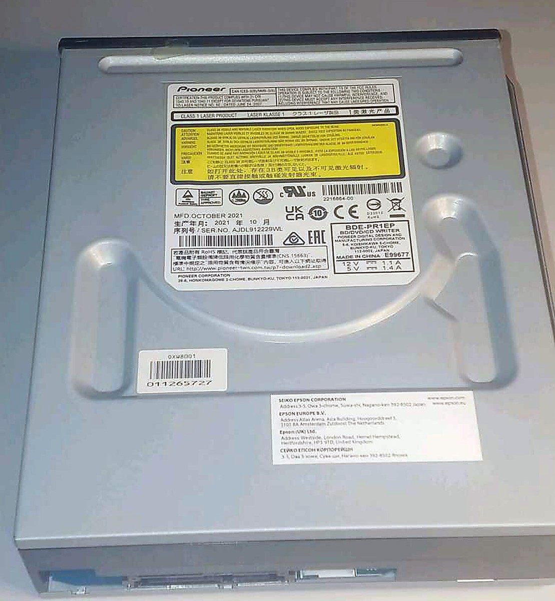 PIONEER BDE-PR1EP BLUE RAY +dvd drive For Epson PP-100II DVD