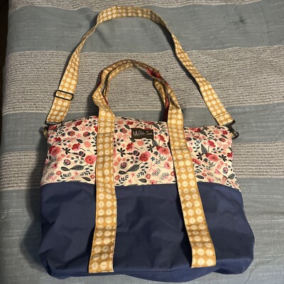Matilda Jane Going Somewhere Zip Tote Bag Duffel Removable Strap Mixed Print 
