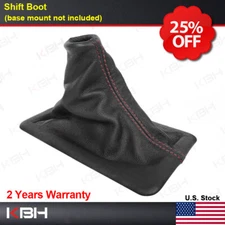 Manual Shifter Shift Boot Cover PU Leather for Ford Mustang 2005-2009 Red Stitch
