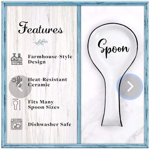 Home Acre Designs Spoon Rest For Kitchen Counter & Stove Top - White - Picture 2 of 5