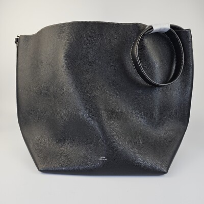 TOTEME Belted Black Grained Leather Tote Bag New | eBay