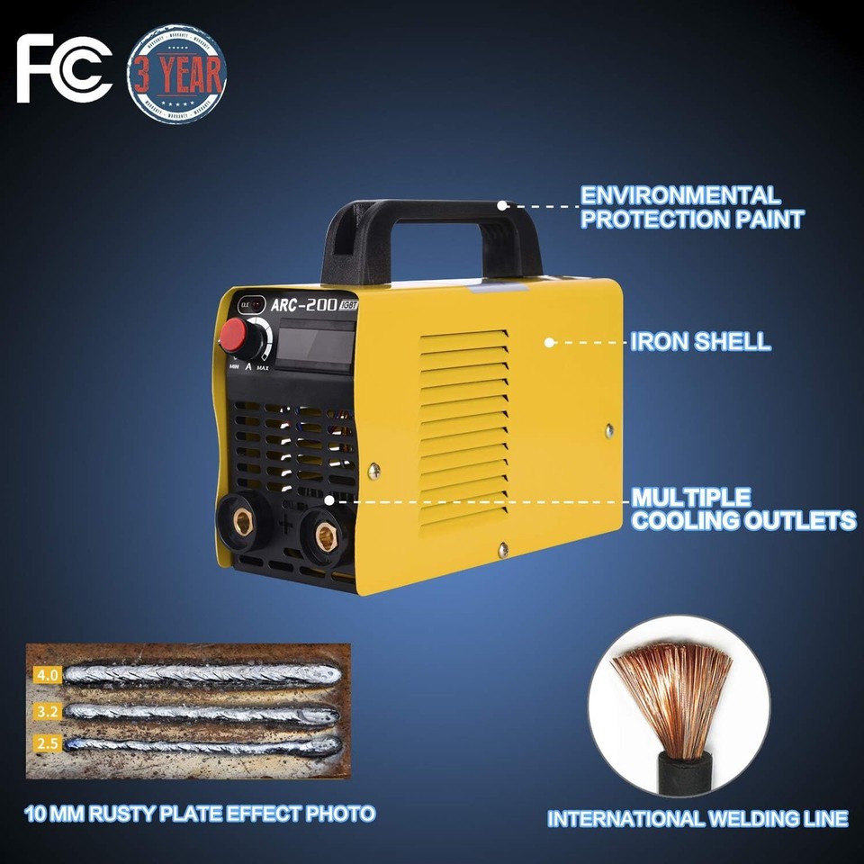 2 IN 1 MIG Welder Inverter 200AMP Gasless 110V 220V ARC TIG MIG Welding ...