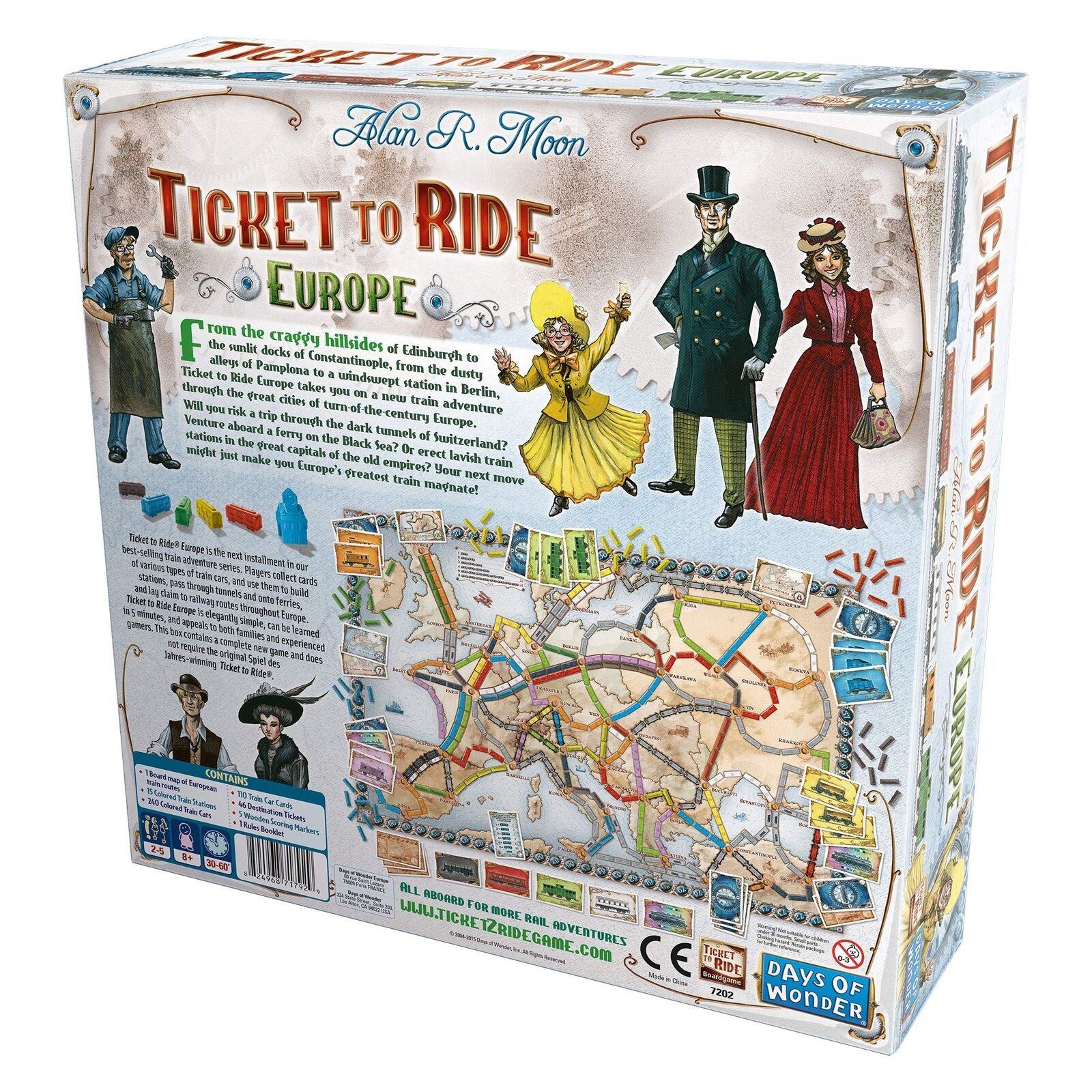  Ticket to Ride Board Game, Family Board Game, Board Game for  Adults and Family, Train Game, Ages 8+, For 2 to 5 players