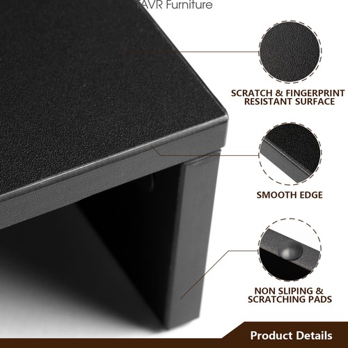 3-Shelf Dual Wood Monitor Stand Riser with Adjustable Length and Angle - Picture 3 of 8