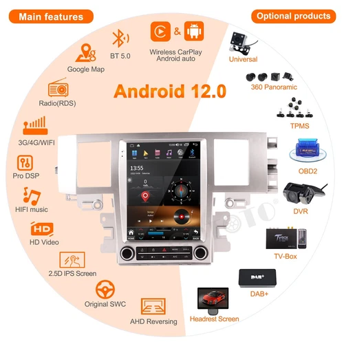 For Jaguar XF 2004-2015 Android Car Radio Tesla screen 2Din Stereo Receiver 128G - Picture 3 of 10