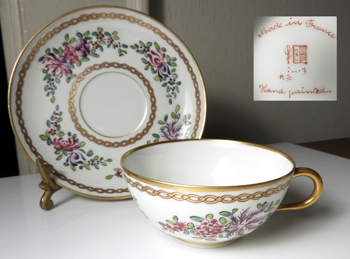 Edme SAMSON French Porcelain Cup & Saucer, Exc !! | eBay