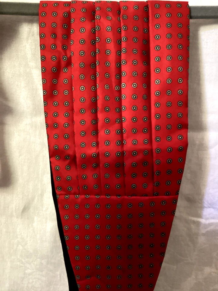 Faja roja vintage con pajarita estampada ajustable boda perfecta Foto 4 de 4