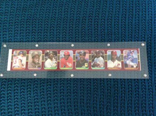 1987 Donruss Opening Day Rare 8 Card UNCUT STRIP Barry Bonds ERROR Acrylic Case