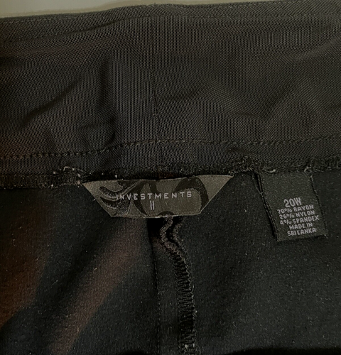 Investments II Pencil Skirt Women 20 Plus Black Pull-on Back kickpleat Free Ship - Picture 6 of 6