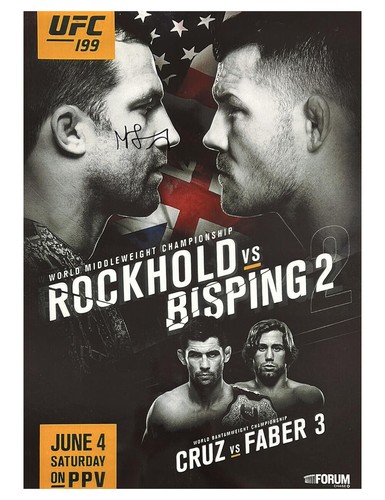 Affiche A3 MMA - Combat GSP Vs Bisping - Signée Par Michael Bisping + COA