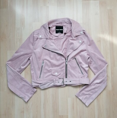 Tally Weijl Jacke rose L 40 Wildleder Optik Biker Style neu