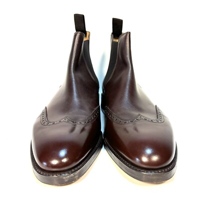 JOHN LOBB Mens Carne Leather Oxford Chelsea Boots Oak Brown JOHN LOBB Mens Carne Leather Oxford Chelsea Boots Oak Brown