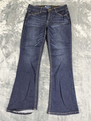 Democracy Womens 8P Jeans Flare Dark Wash Stretch Denim