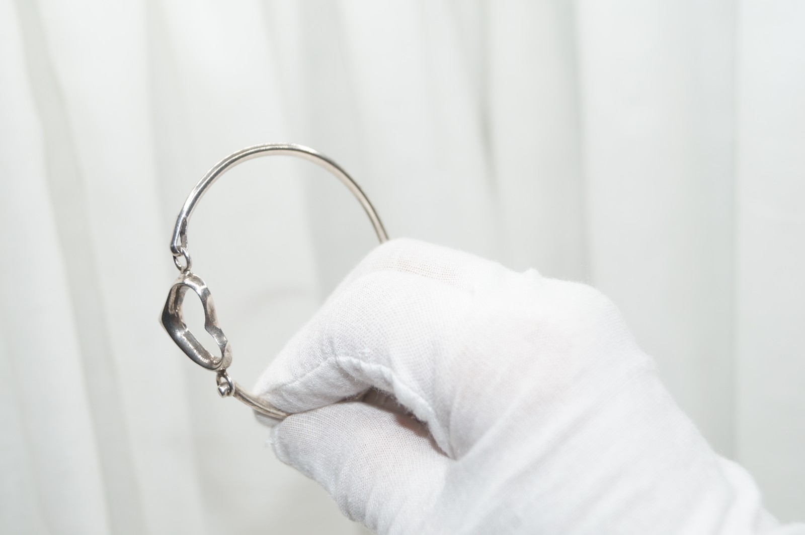 Stackable Heart Hinge Bangle Bracelet Mexico 18g … - image 3