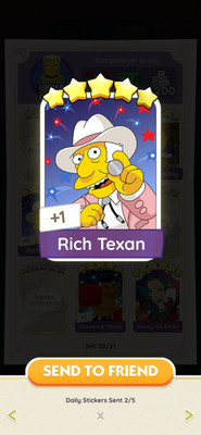 Monogo Stickers - 5 Rich Texan - Monopoly go