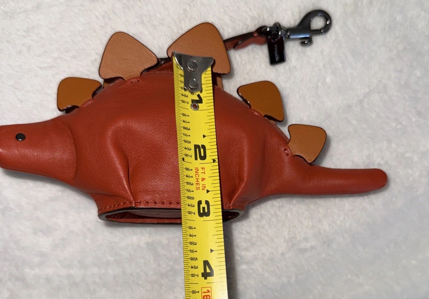 Coach Steggy Dino Dinosaur Coin Case Pouch Vermillion Leather # 22938 NWOT thumbnail 12