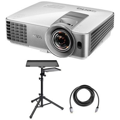 BenQ TH575 Full HD DLP Home Theater Gaming Projector Bundle with Laptop Stand an