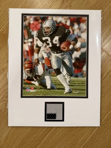 Bo Jackson Los Angeles Raiders Game Used Worn Jersey Patch NFL Matted 11x14