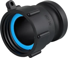 IBC Tote Adapter, Cam and Groove Fitting (2" Female Buttress Thread x Black 