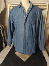 Vintage 90s Wrangler Denim Fleece Lined Shirt Jacket Button Front XL Excellent