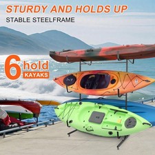6 Kayak Storage Rack Freestanding Paddle Sup Stand Heavy Canoe Holder Hanger