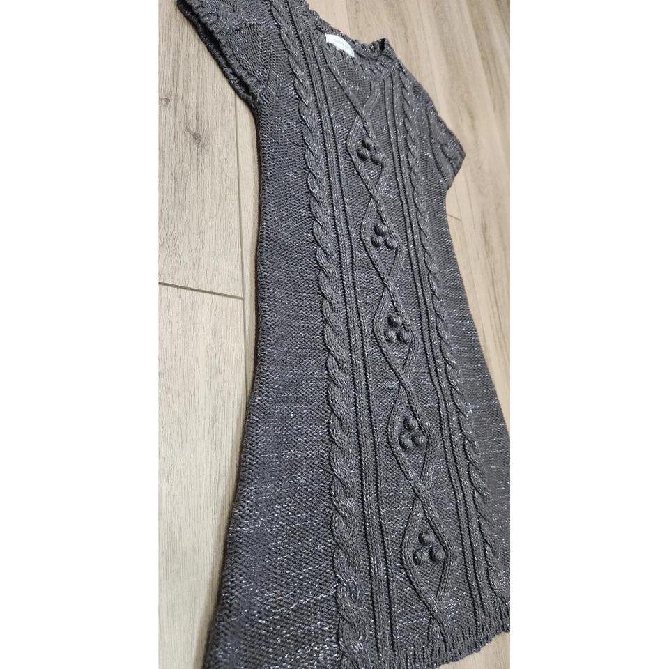 Vestido brillante tejido con cable Savannah para niñas niños pequeños talla M 10-12 gris plata Foto 2 de 4
